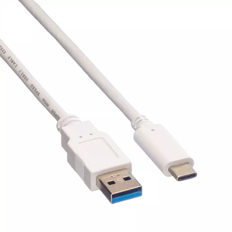 VALUE USB 3.0 laidas (A tipo kištukas) į USB Type C (C tipo kištukas) - 5 V - 900 mA - 50 cm - Baltas (11.99.9010)