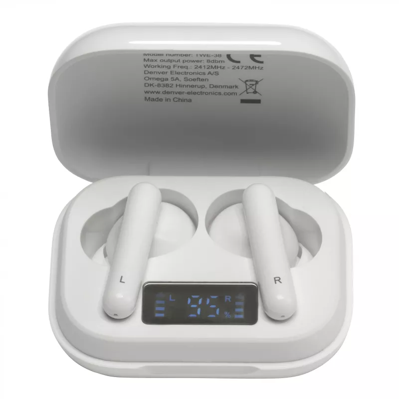 Denver TWS TWE-38 White belaidės ausinės