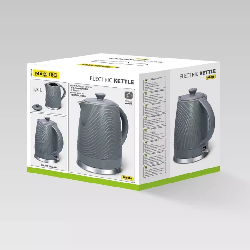 Elektrinis virdulys Maestro MR-078, 1,8 l, pilkas