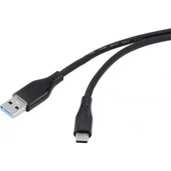 USB 3.2 Gen1 (3.0/3.1) laidas, USB-C kištukas, 50 cm, juodas (RF-4995170)