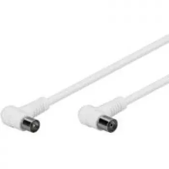 Wentronic Goobay Anteninis kampinis jungiamasis kabelis, 100% ekranuotas, baltas, 3,5 m - Coax kištukas 90° Koax lizdas 90° (67355)