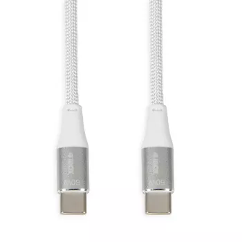 USB-C laidas IBOX IKUTC1W 1 m, USB 2.0, 3 A, baltas, tekstilinis pynimas