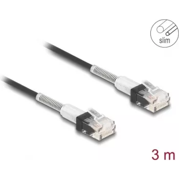 DeLOCK RJ45 Cat.6A tinklo kabelis 3 m juodas