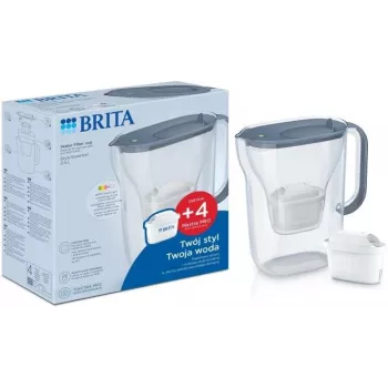 BRITA vandens filtro ąsotis Style Essential Graphite su 4 MAXTRA Pro filtrais, 2,4 L talpa, 1,4 L filtruoto vandens