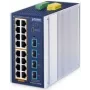 Valdomas Ethernet jungiklis PLANET pramoninis L2+ 16 prievadų 10/100/1000T PoE 4 prievadai 10G SFP+