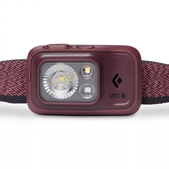 Priekinė galvos lemputė Black Diamond Spot 400-R — 400 lm, IP67, USB įkraunama, 1500 mAh Li‑Ion, 100 m spindulys, 73 g