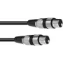 Garso adapterio laidas Omnitronic 3022075C 1x 3 kontaktų XLR lizdas į 1x 3 kontaktų XLR kištuką, 0,15 m