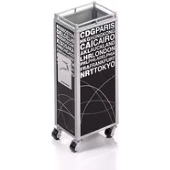 Rašiklių laikiklis TROIKA MINI TROLLEY metalinis juodas baltas
