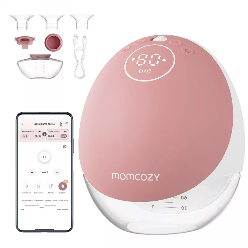 Pientraukis Momcozy M9 Single raudonas 150 ml