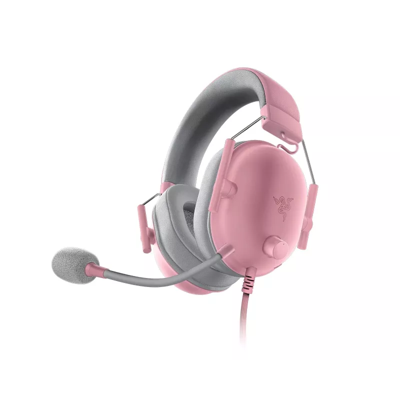 Ausinės Razer BlackShark V2 X laidinės žaidimų ausinės, 3,5 mm, virtualus 7.1, 32Ω, porolono pagalvėlės, rožinės