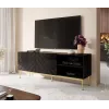ABETO RTV spintelė ant auksinis plieninis rėmas 150x42x60 juodas/blizgus juodas