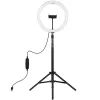 LED žiedinis apšvietimas 30 cm su trikoju stovu iki 1,65 m ir telefono laikikliu, USB