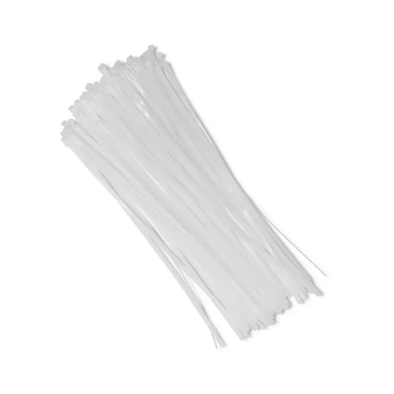 Kabelių raiščių rinkinys QOLTEC 52236 — 100 vnt., balti