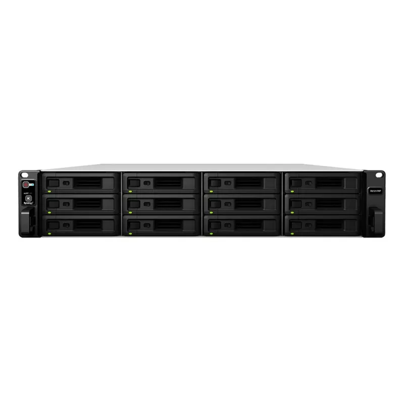 Synology RX1217 – 2U 12 vietų plėtinio blokas 12x 3,5/2,5 colio HDD/SSD 88 x 430,5 x 664 mm 12,7 kg 500 W