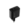 Laidinis mobiliojo įrenginio įkroviklis NATEC NUC-2143, 45 W, USB-C PD 3.0 + USB-A QC 3.0, 110–240 V, juodas