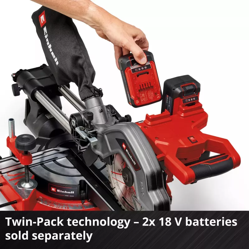 Slidinėjantis kampinis pjūklas EINHELL TE-SM 36/8 L Li‑Solo 36 V (2x18 V) – belaidis, be akumuliatoriaus ir įkroviklio