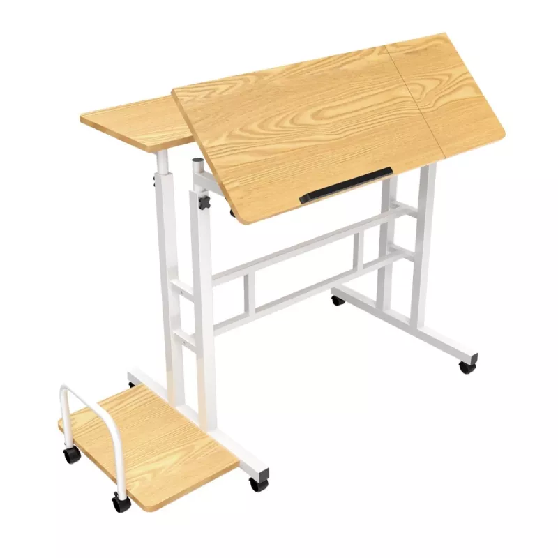 Maclean MC-124 W mobilus stalas nešiojamam kompiuteriui, baltas, 80x60 cm, 50 kg, reguliuojamas aukštis 67-115 cm