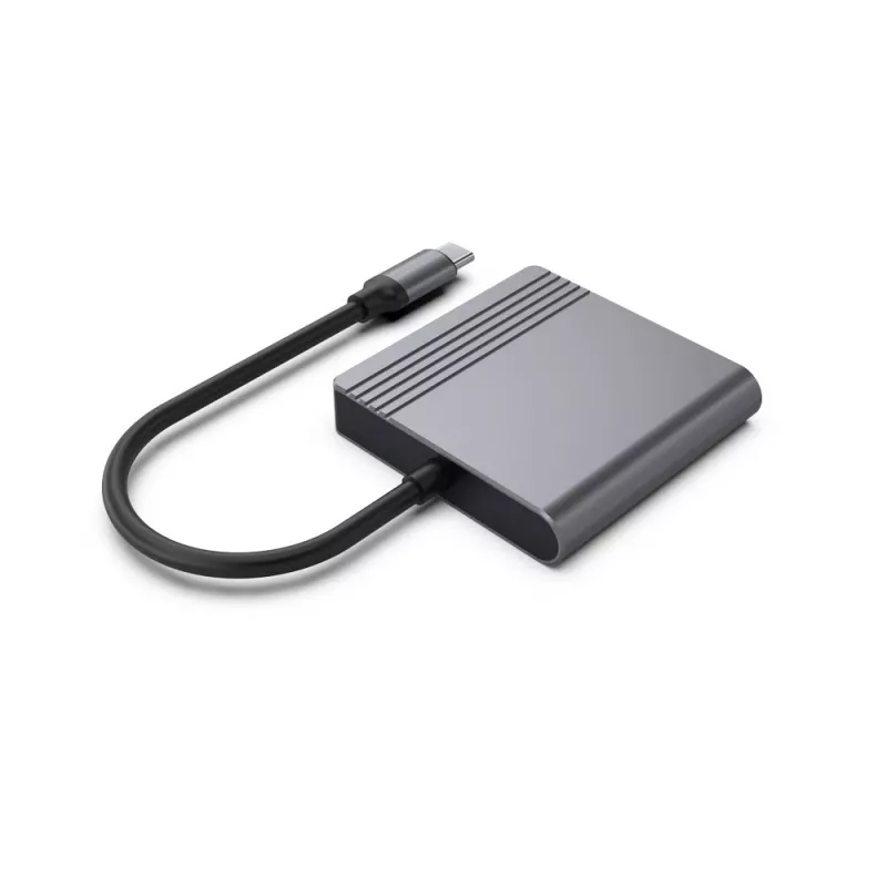 USB-C į HDMI / DisplayPort adapteris GEMBIRD A-CM-HDMIFDPF-01, 4K 60Hz, juodas