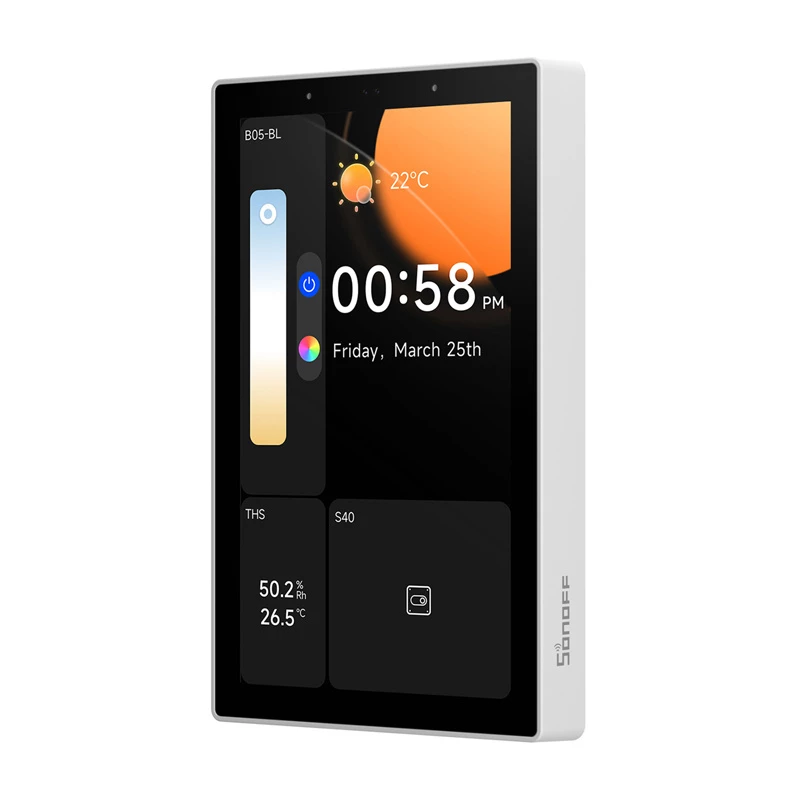 Išmanusis valdymo skydelis Sonoff NSPanel Pro 120 – Wi‑Fi, Bluetooth, Zigbee, sieninis išmaniųjų namų interfeisas