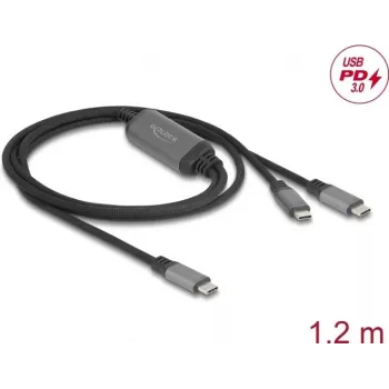 USB laidas DeLOCK 81271 1,2 m USB-C 2 x USB-C juodai pilkas