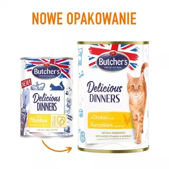 BUTCHER'S Delicious Dinners Chicken Jellied Pieces - šlapias kačių ėdalas - 400g