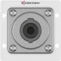Kištukinis lizdas Speakon Kindermann 7444000413 — 1 modulio aliuminis, 50×50 mm, 40 mm gylis