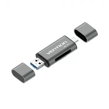 Vention USB3.0 Daugiafunkcinis kortelių skaitytuvas Pilka Metalinė