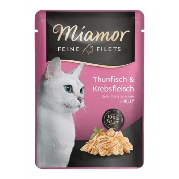 Šlapias kačių ėdalas Miamor Feine Filets 100 g pakelis — Tunas, suaugusioms katėms, linkusioms į antsvorį