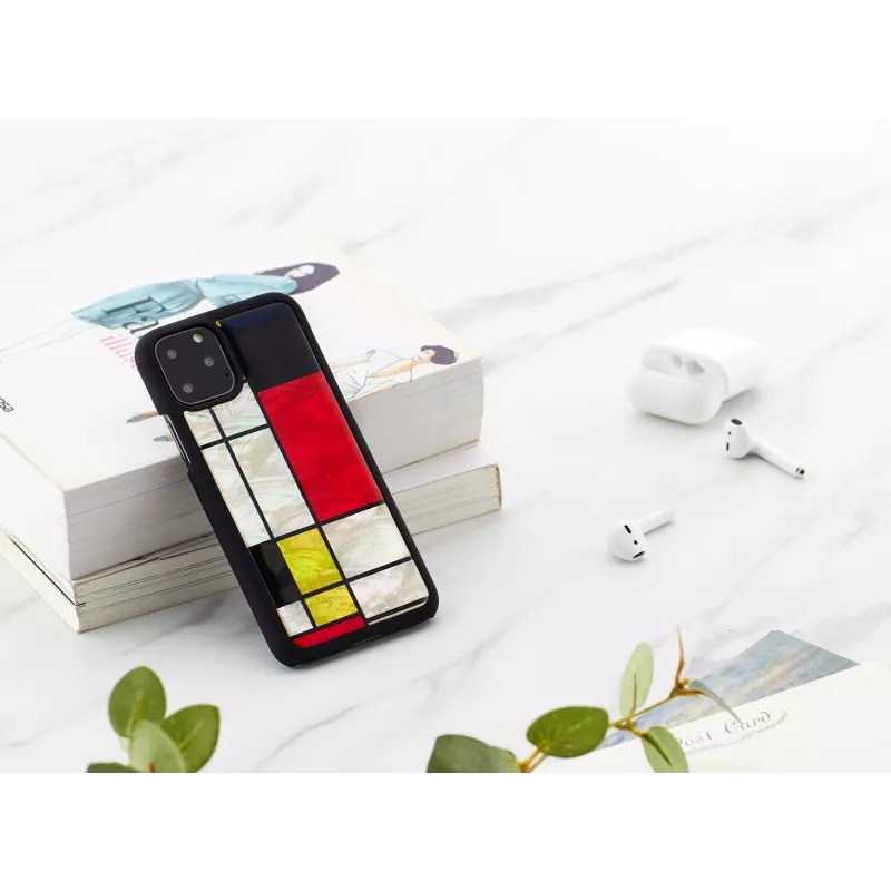 Dėklas išmaniesiems telefonams iKins, skirtas iPhone 11 Pro, Mondrian juodas — apsauginis dėklas, kietas korpusas, tikslūs išpjovimai