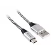 USB 2.0 laidas Type-C vyriškas – C vyriškas 1,0 m juodai sidabrinis
