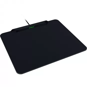 Razer HyperFlux V2 belaidžio įkrovimo žaidimų pelės kilimėlis su įkrovimo pulteliu, kietas variantas, 360 x 311 mm, juodas