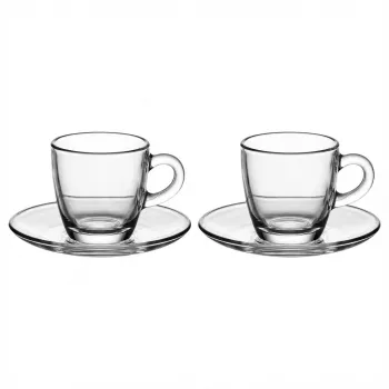Kavos virimo rinkinys Moka puodeliai BIALETTI Moka-Tassen Set Glass ISTITUZIONALE 2 puodeliai
