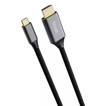 USB-C į HDMI laidas TRUST CALYX 25630, 4K (3840x2160), 2 m, juodas, kištukas-kištukas