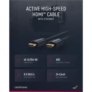 ClickTronic 39085 HDMI laidas 20 m HDMI A tipo (standartinis) juodas (39085)