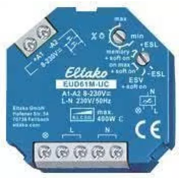 ELTAKO Uni.-Dimmer Switch 500W EUD61MUC universalus reguliatorius šviesai, montuojamas į jungiamąją dėžę, 8-230V