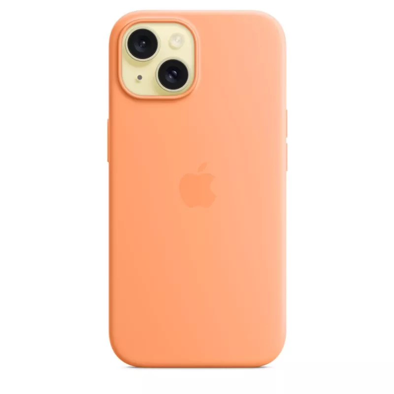 Apple iPhone 15 Silikoninis dėklas su MagSafe - Oranžinis Sorbetas