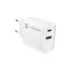 Patalpų kintamosios srovės greitasis įkroviklis NATEC RIBERA 12V 20W USB-C PD 3.0 + USB-A Samsung AFC Baltas