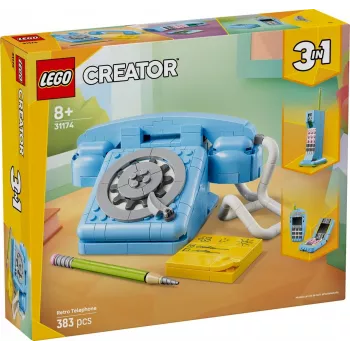 LEGO Creator 3-in-1 31174 Retro Telefonas konstravimo rinkinys, 383 detalės, 8+ metai, 70×110×150 mm
