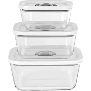 Rommelsbacher Vakuuminio sandarinimo stiklinių indų rinkinys VCG 1, 3 dalys (350 ml, 670 ml, 1100 ml), permatomas