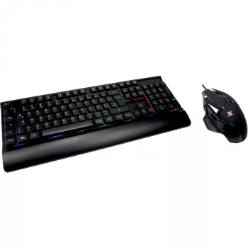 Laidinė žaidimų klaviatūros ir pelės rinkinys INTER-TECH KC-3000 RGB apšvietimas, USB jungtis