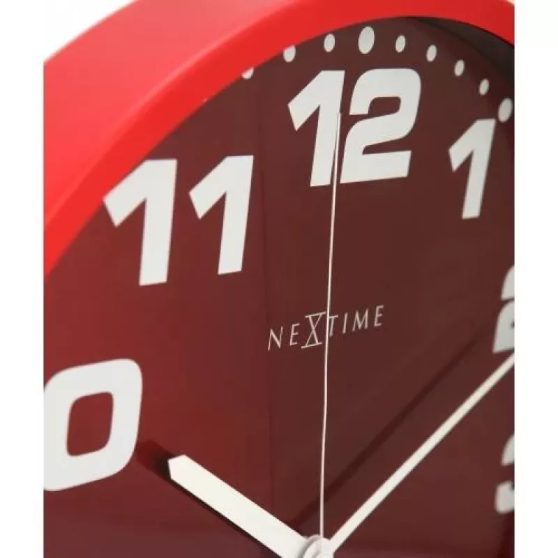NeXtime klok 3053ro Dash Red, Ø35 cm, sieninis, raudonas/sidabrinis