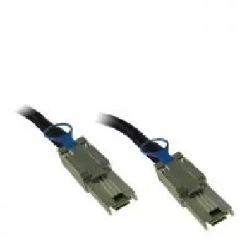Inter-Tech išorinis SAS kabelis - SAS 6Gbit/s - 4x ekranuotas Mini MultiLane SAS (SFF-8088), 26 kontaktų į 4x ekranuotas Mini MultiLane SAS (SFF-8088), 26 kontaktų - 1 m - Juoda