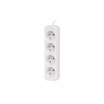 LANBERG ilgintuvas 1,5 m, baltas, 4 lizdai, kieta varinė gysla