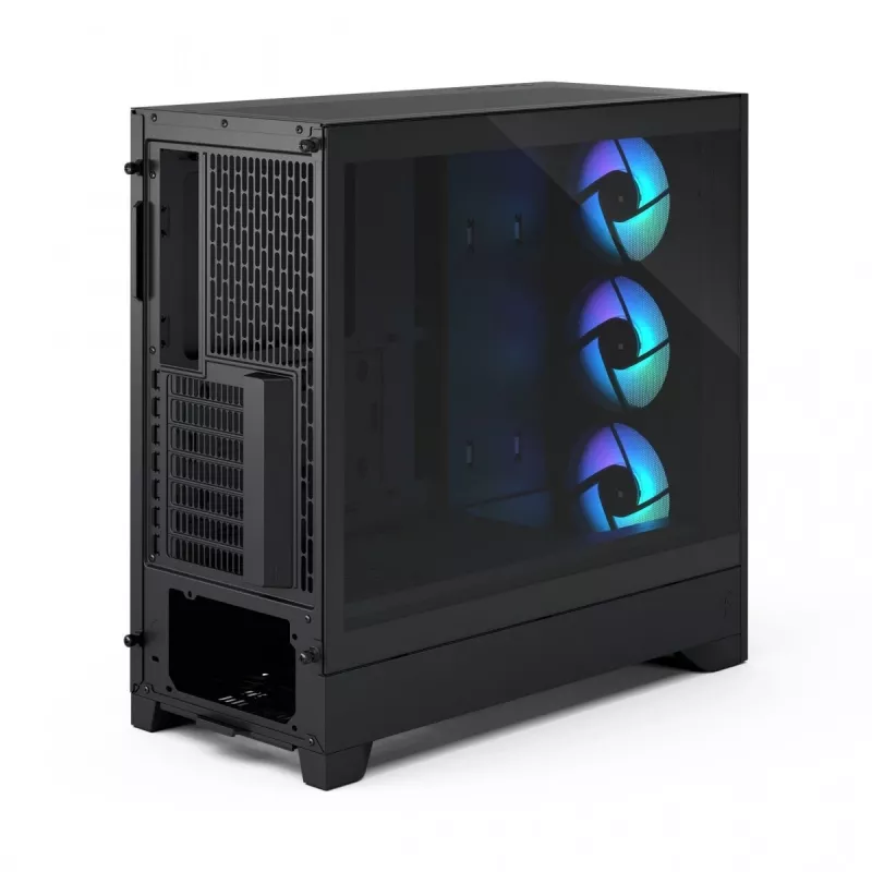 Fractal Design Pop 2 Air Black Solid vidutinis bokštas PC korpusas — ATX palaikymas, 3x 120 mm priekiniai ventiliatoriai, 2.5/3.5 colių diskų vietos, 215×481×462 mm