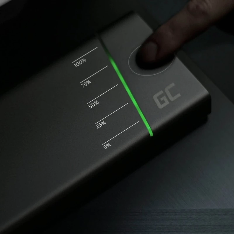 Nešiojama baterija Green Cell PowerPlay Ultra 26800 mAh, 128 W, Quick Charge 3.0, 2x USB-C, 2x USB-A, grafitas