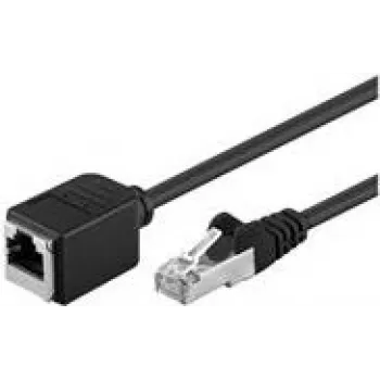 Goobay CAT 5e ilginimo kabelis F/UTP, juodas, 2 m – variniai laidai, RJ45 kištukas (8P8C) RJ45 lizdas (8P8C) (73388)