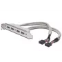 Laikiklio juostelė USB 2.0 HighSpeed 2xIDC (5pin)/4xUSB A M/F Pilka 0.25m