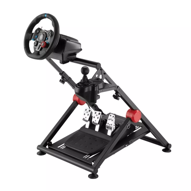 NanoRS RS155 Sulankstomas plieninis vairo ir pedalų stovas žaidimams