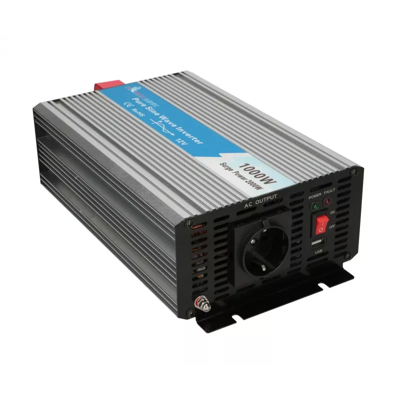 Įtampos keitiklis Extralink OPIP-1000W 12V 230V 1000W gryno sinuso