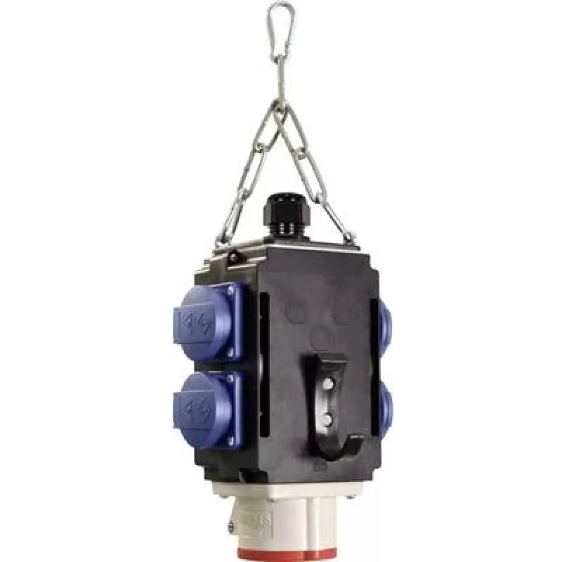 Energijos skirstymo kubas AS Schwabe Energy Cube II IP44 su 4 kištukiniais lizdais 16A 230V ir 1 CEE 16A